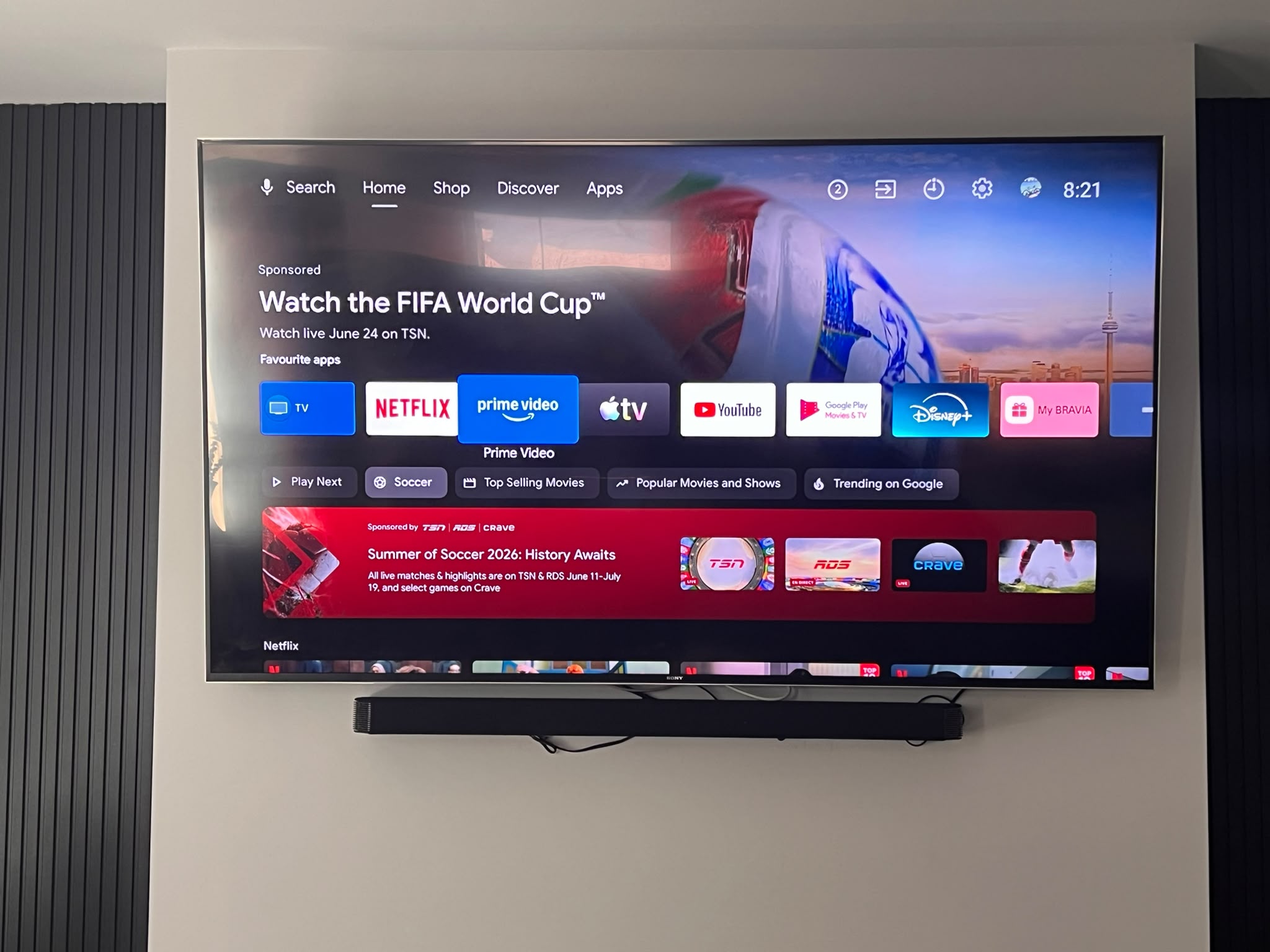85 Inch Sony Smart TV with Samsung Sound Bar
